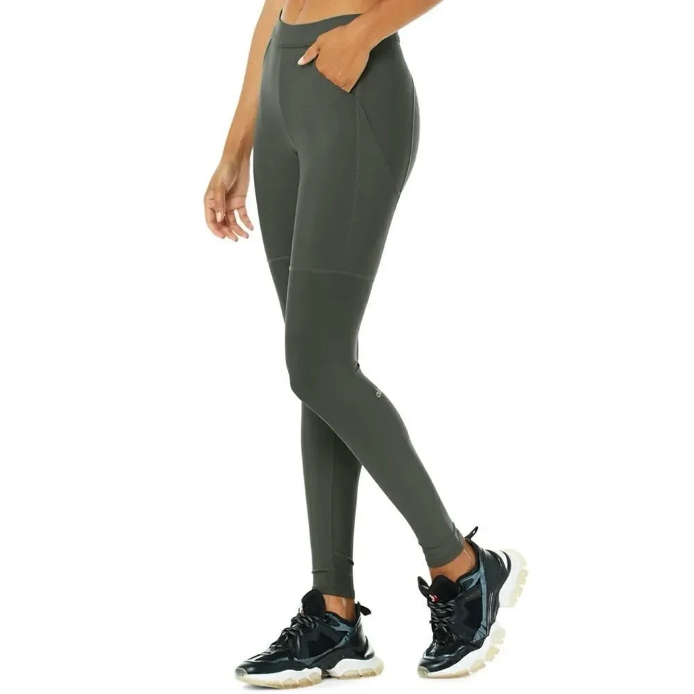ALO Yoga High-Waist 4 Pocket Utility Legging Dark Cactus Size S / Exellent